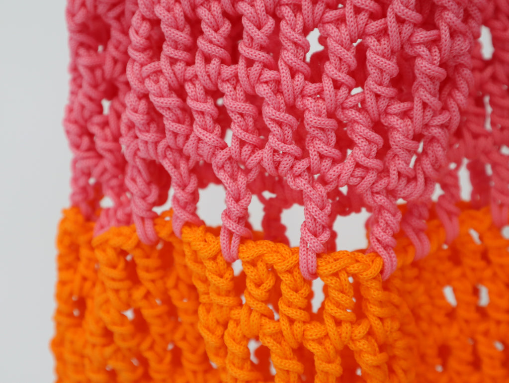 Knot & Soul Hand Crochet Bag | Orange + Hot Pink