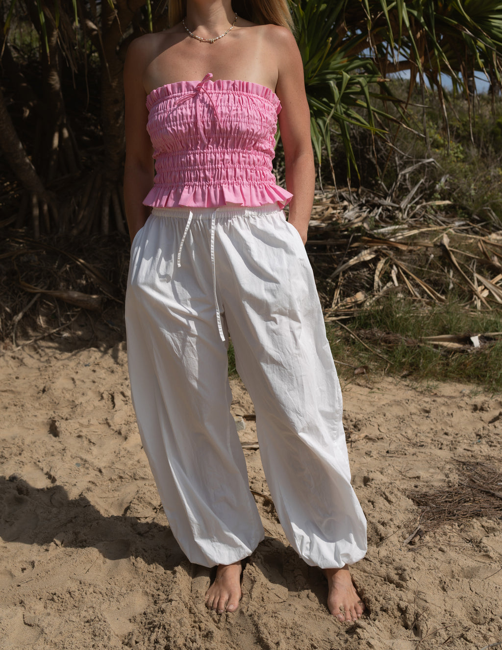 Jinni Balloon pants | Chic White Cotton