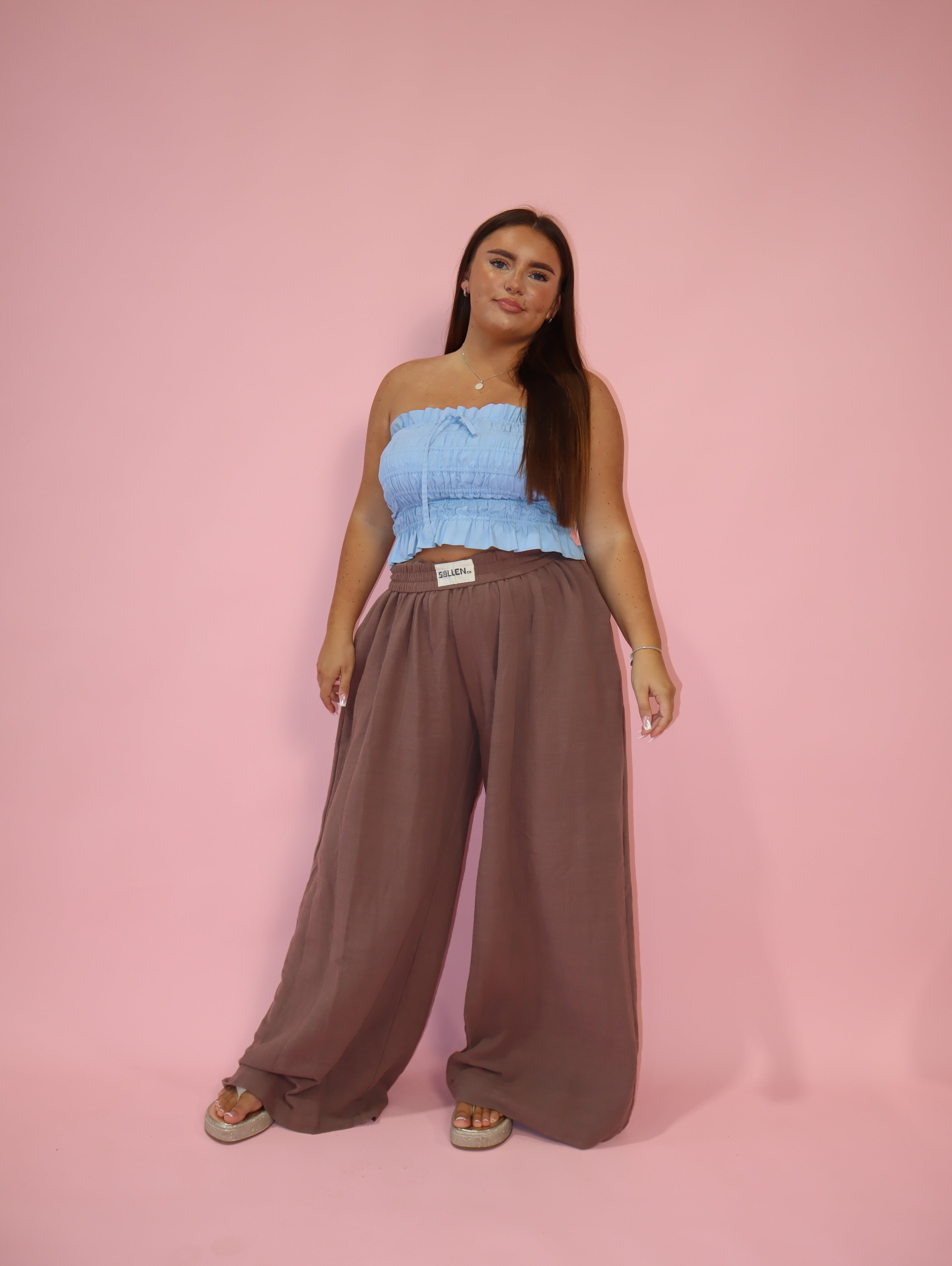 Stevie Palazzo Pants | Cocoa Brown