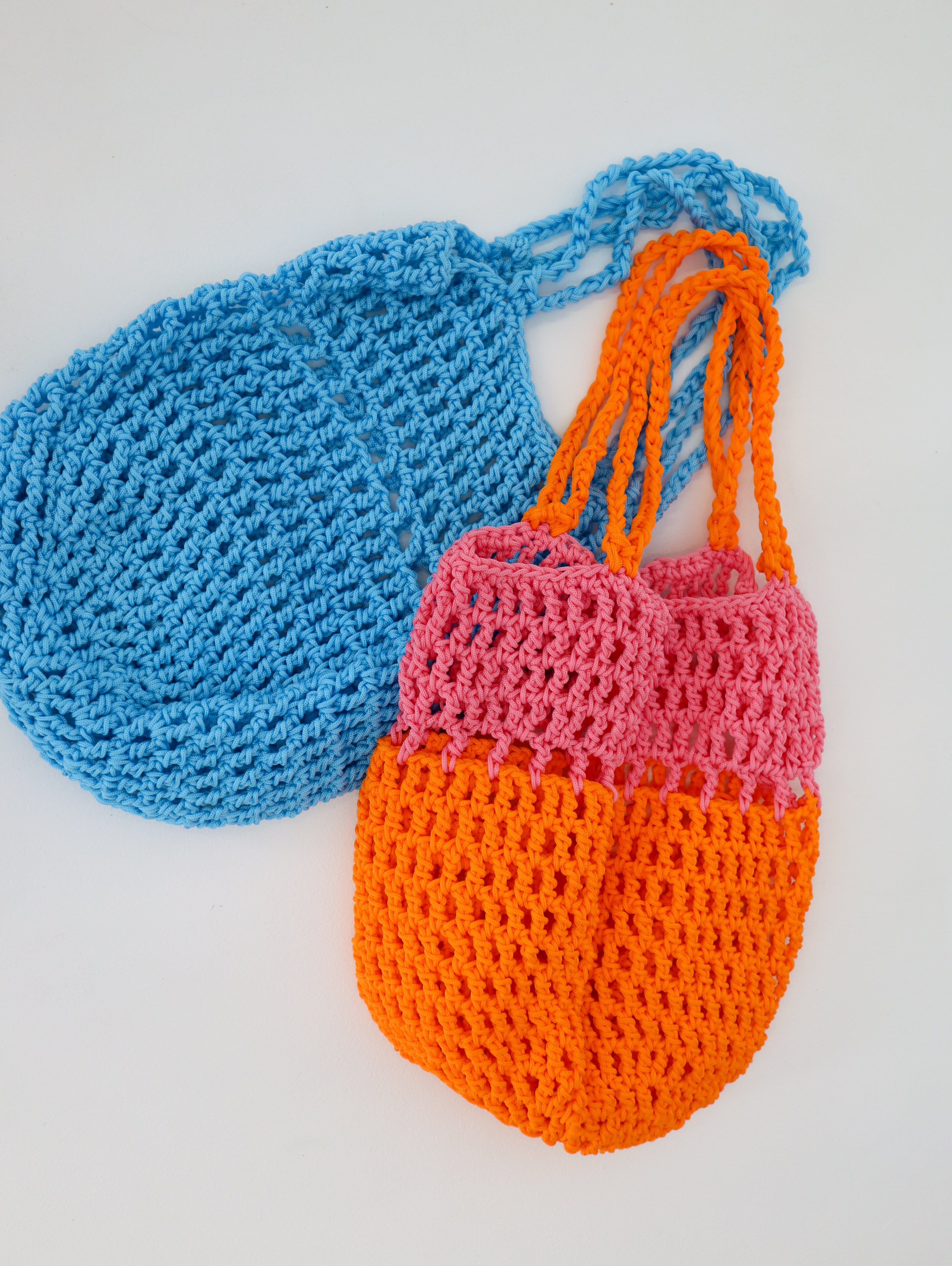 Knot & Soul Hand Crochet Bag | Orange + Hot Pink