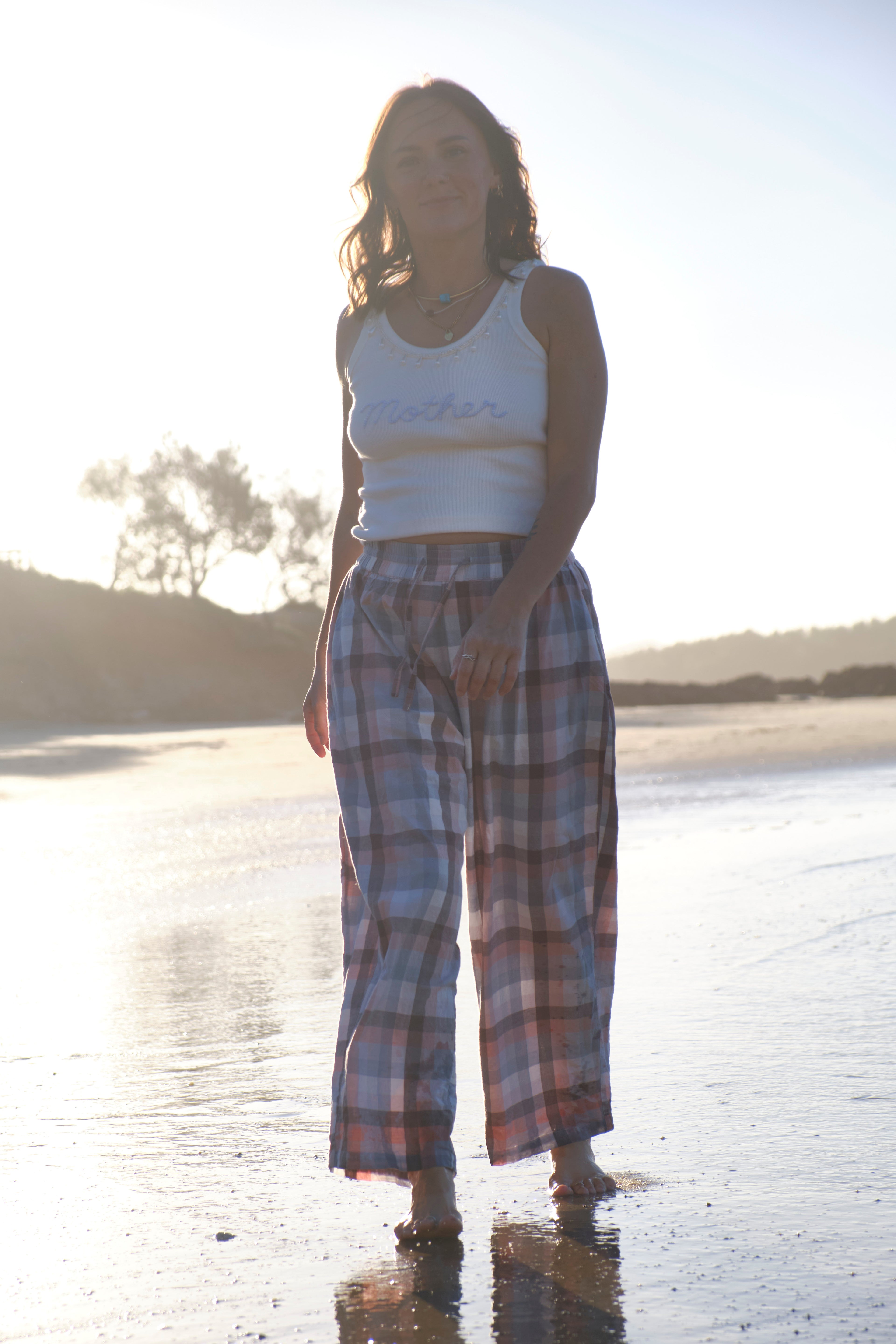 Goldie Barrel Leg | Sunset Check PRE-SALE