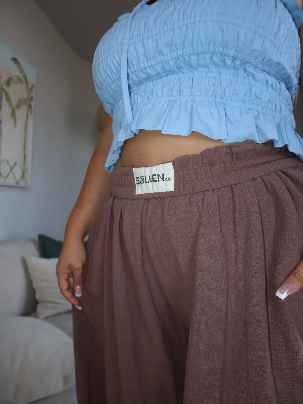Stevie Palazzo Pants | Cocoa Brown