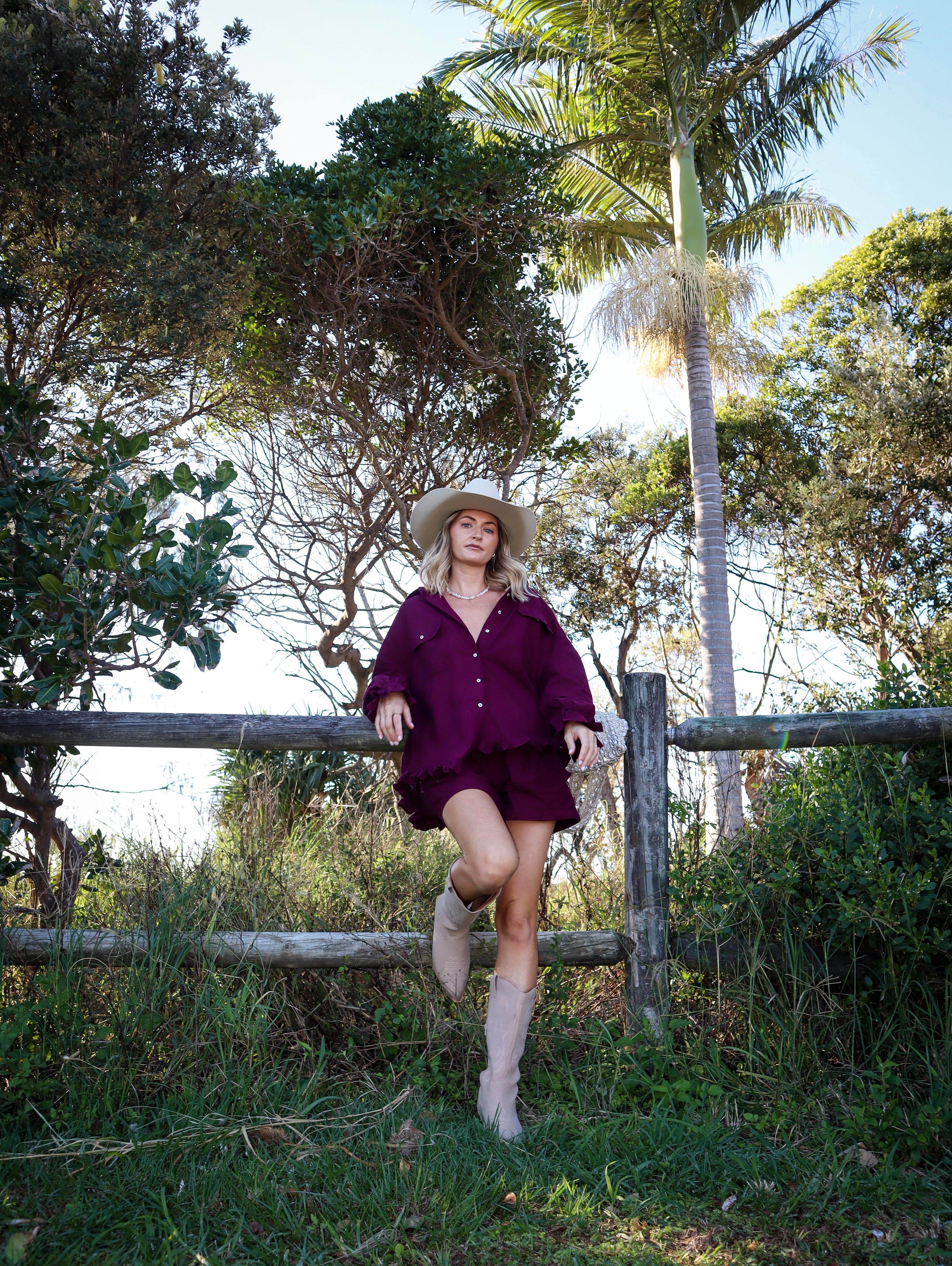 Signature Shorts | Cranberry Linen ~ PRE ORDER