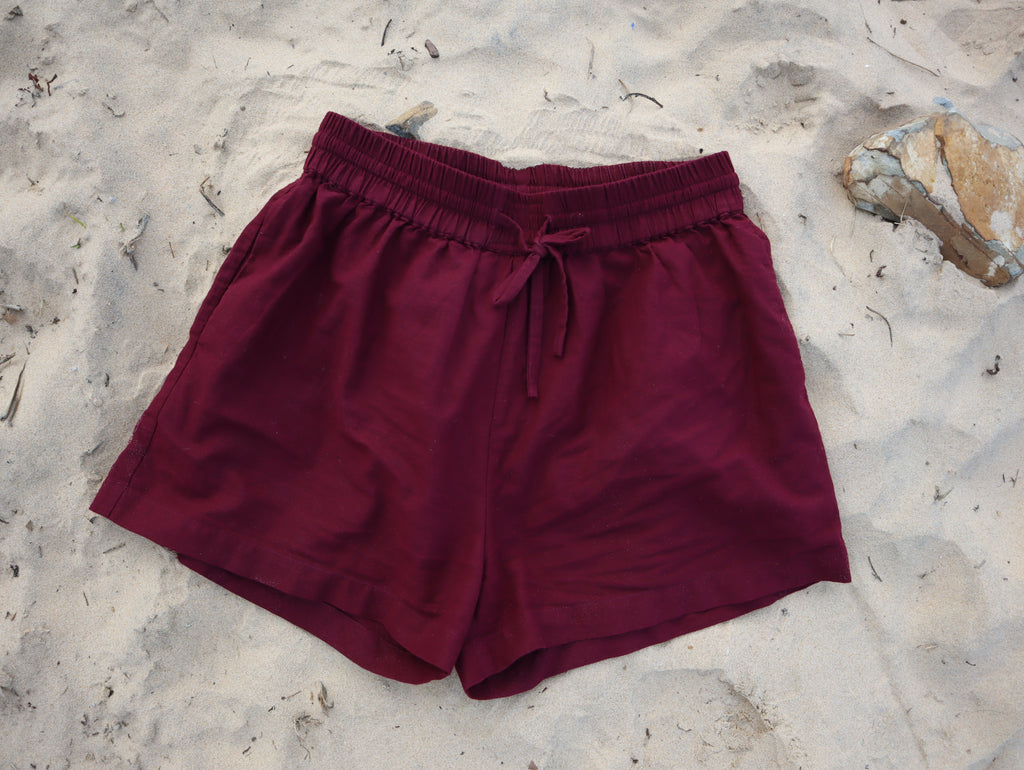 Signature Shorts | Cranberry Linen ~ PRE ORDER