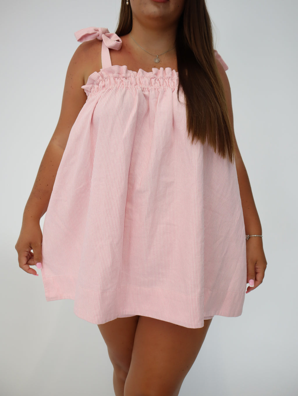 Sunset Swing Tunic - Pink Pinstripe