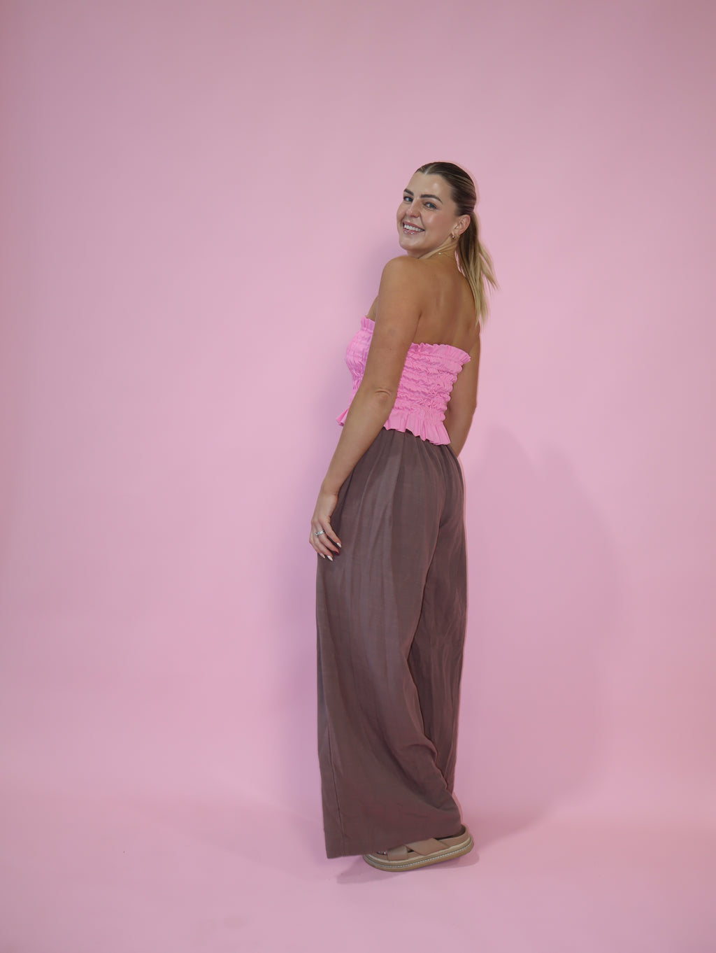 Stevie Palazzo Pants | Cocoa Brown