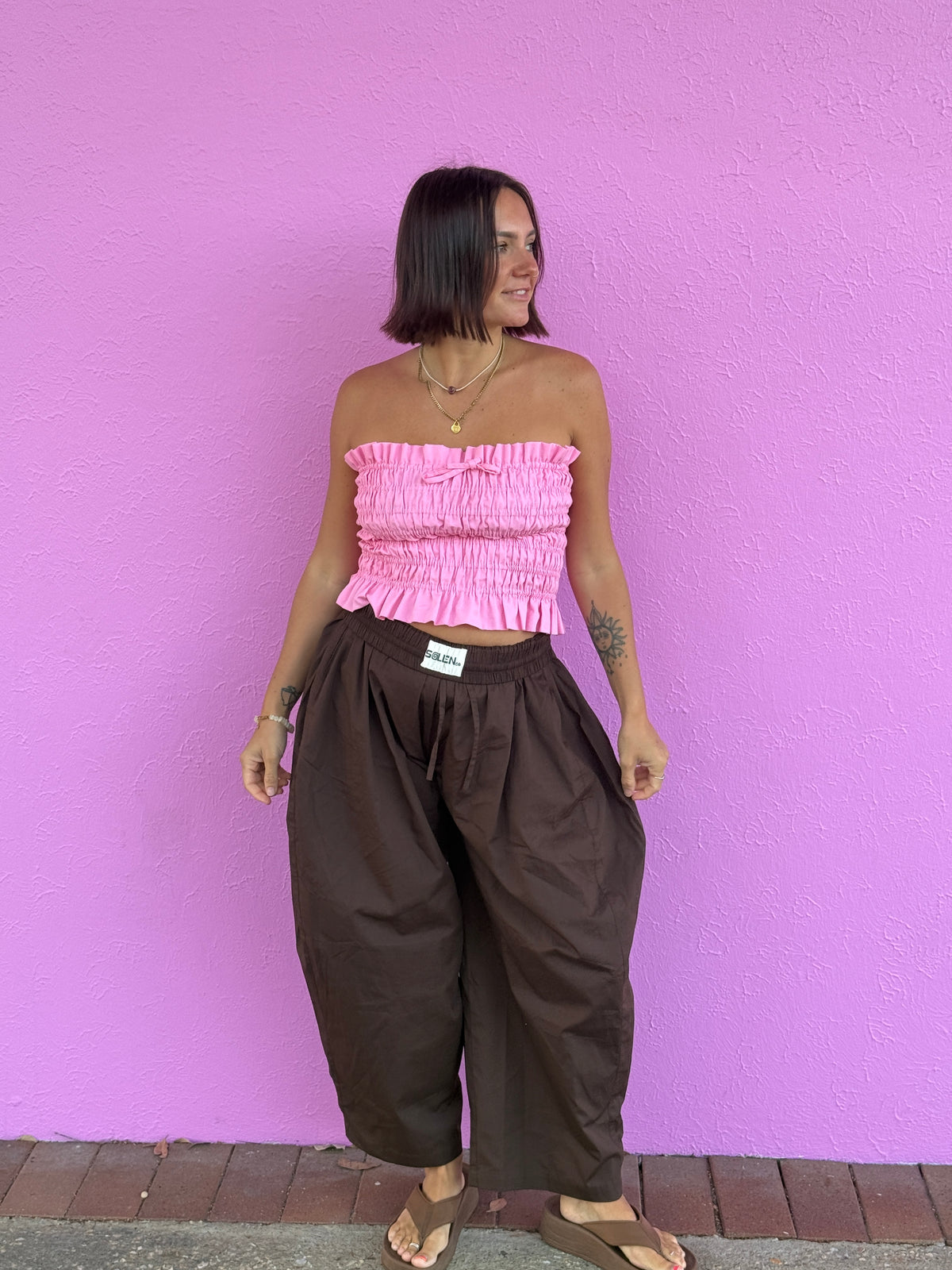 Goldie Barrel Leg | Chocolate Brown