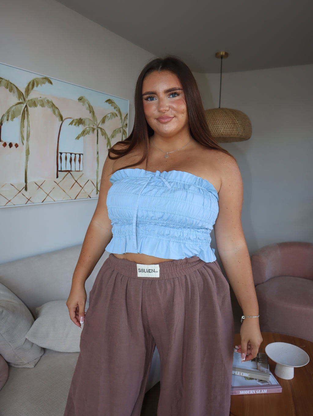 Stevie Palazzo Pants | Cocoa Brown